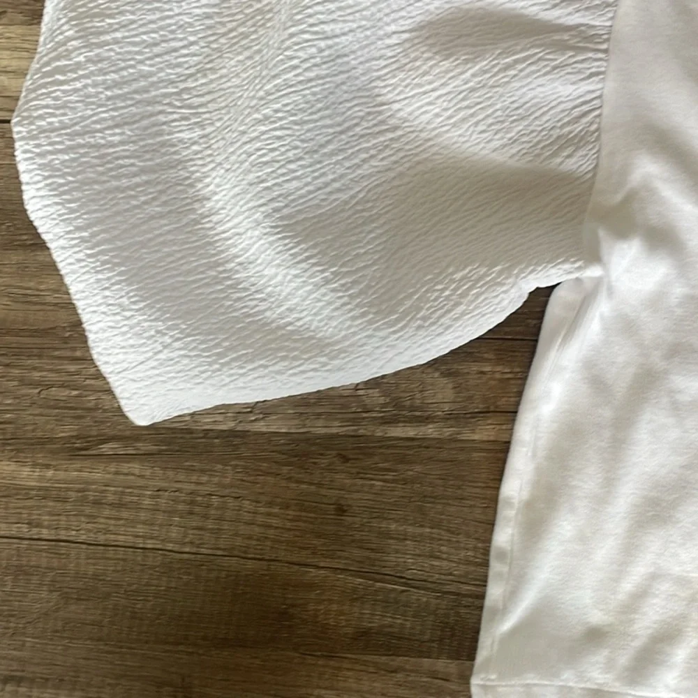 Zara White Puff Sleeve Top M